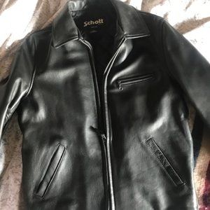 Men's Black Leather Motorcycle/Racer Jacket